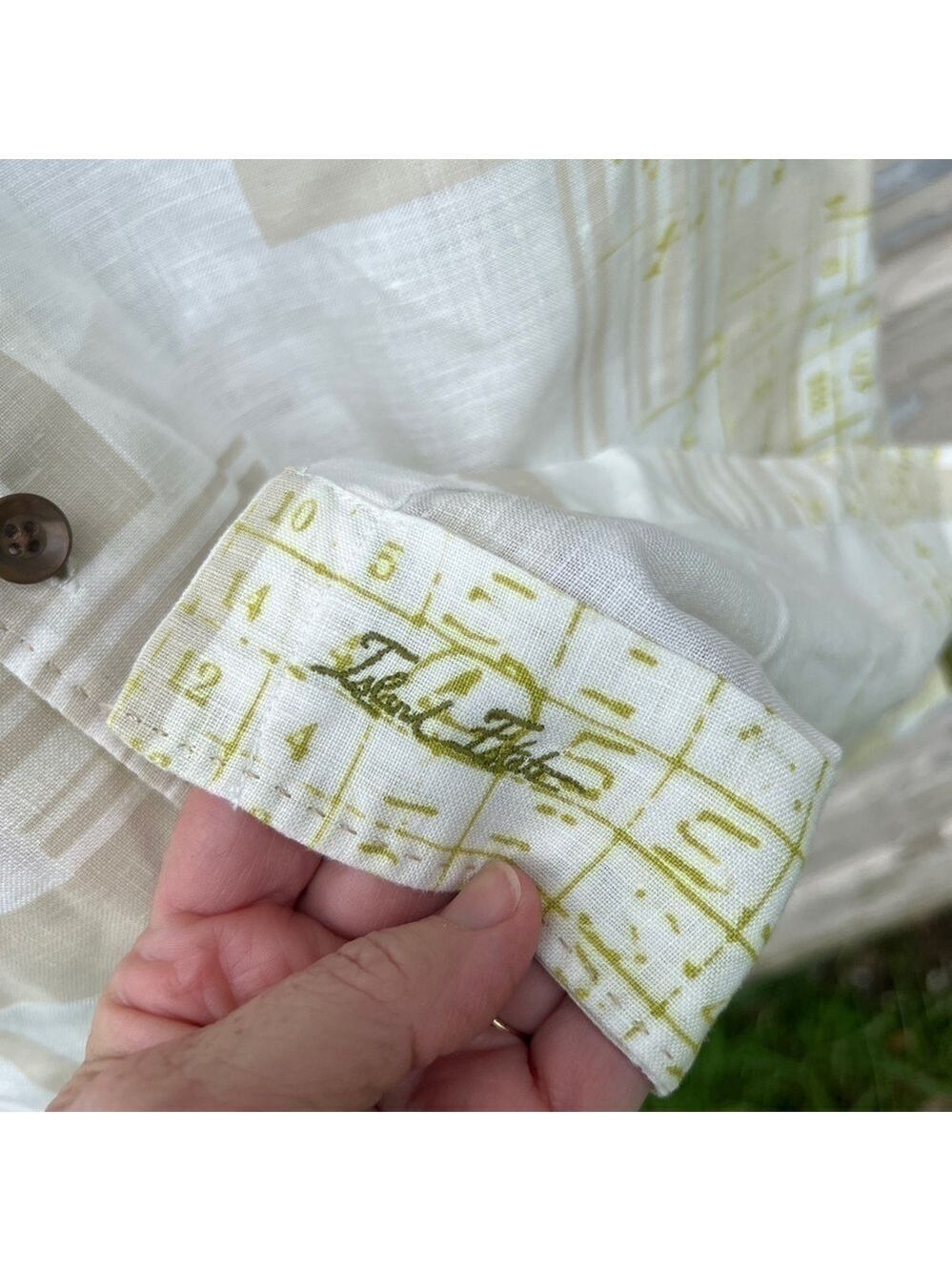 Tommy Bahama Island Estate Linen Beachy Vacation Geometric Buttondown Shirt L - Picture 6 of 12